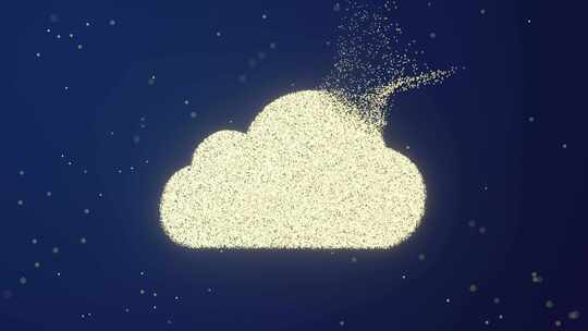 云计算粒子飘散金色科技感