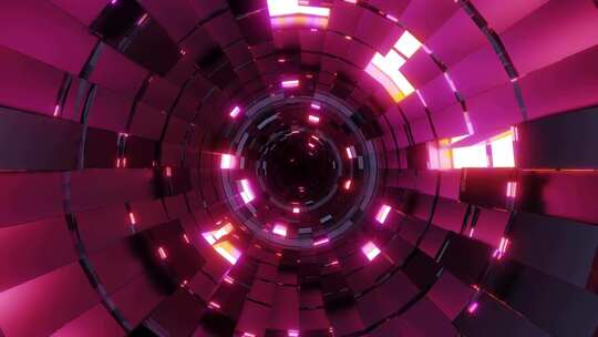 发光紫色粉色隧道背景视频