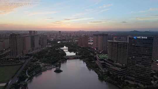 上海松江凯悦酒店建筑风光与五龙湖公园