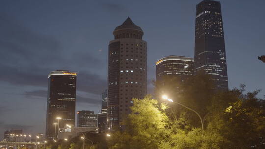 办公楼夜景 写字楼灯火通明