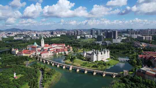 东莞松山湖景区航拍空镜