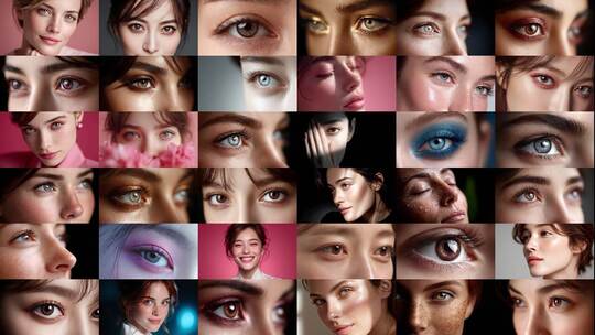 明眸善睐光影下的眼神(前132S为快速预览)高清在线视频素材下载