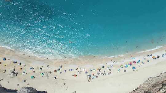 海滩，游客，海，蓝色