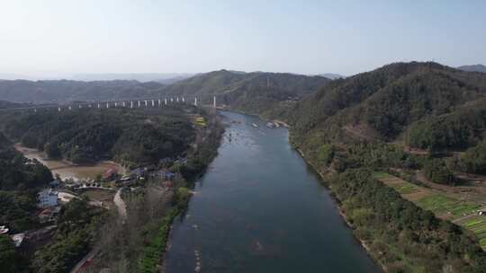 祖国大好河山湖南舞水河航拍