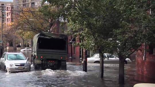 被洪水淹没的城市视频素材模板下载