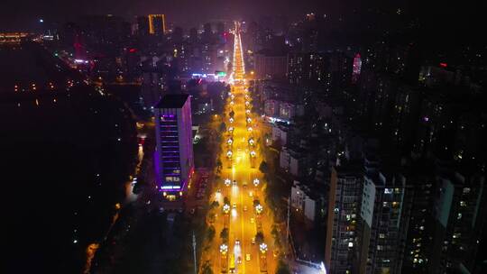 冬季广元航拍城市夜景