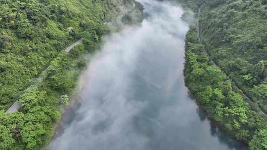 湖南资兴小东江 清晨云雾缭乱 青山绿水