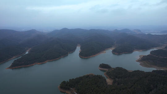 航拍江西九江庐山西海岛屿4k素材