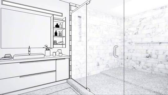 现代可视化的浴室
