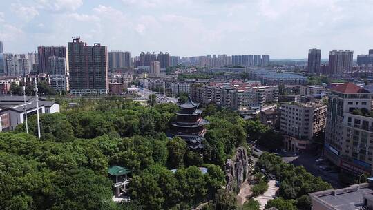 航拍湖南衡阳雁峰寺寺庙古建筑