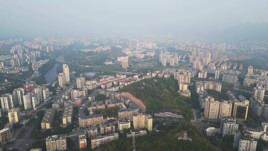 4K航拍重庆北碚街道城市风光