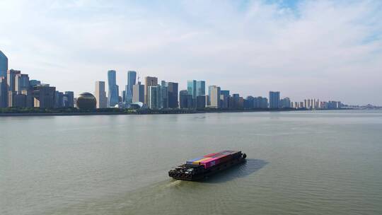 杭州钱江新城现代都市风景航拍