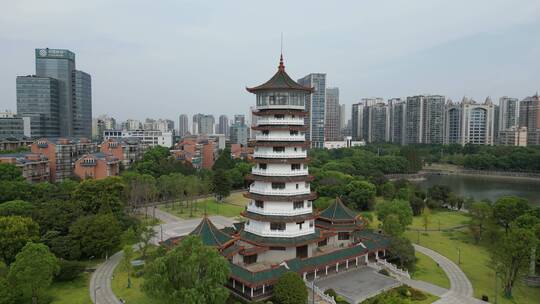 湖南长沙城市建设地标建筑航拍