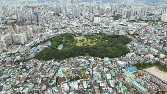超清航拍韩国城市规划布局，城中村对比