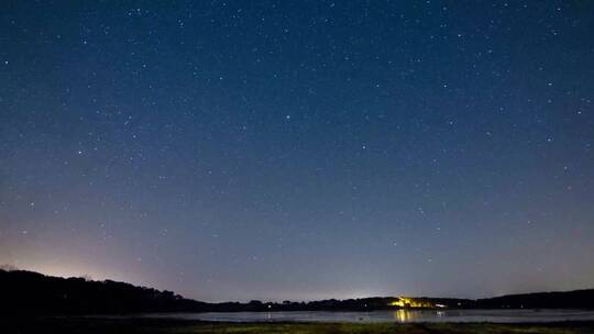 4K湖上的星云夜景定时