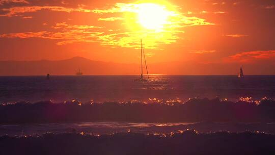 海上日落晚霞