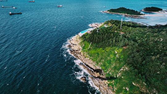 4K高清可商用广东海陵岛海岸线沙滩风景