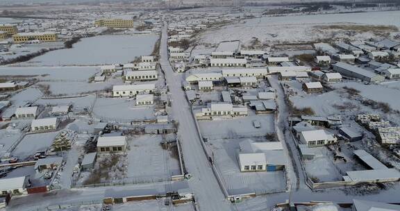航拍暖泉村冬季雪后视频素材