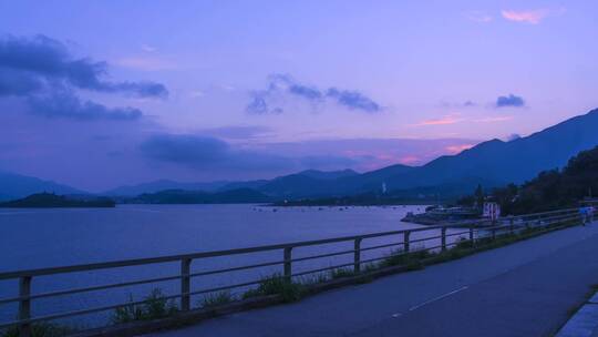 香港大美督海岸堤坝夕阳晚霞唯美延时风景视频素材模板下载