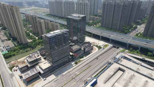 宁波高新区无人机航拍原始素材高楼金融硅谷视频素材模板下载