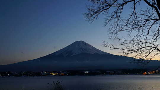 延时日本富士山。