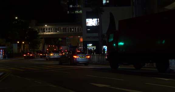 香港城市街道夜景