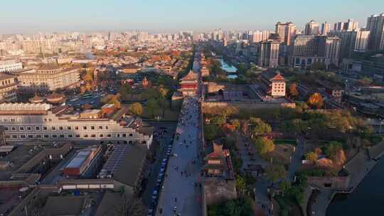 西安永宁门夕阳落日视频素材模板下载