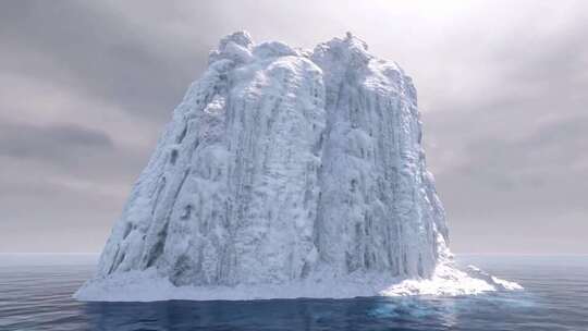 南极洲海洋中央的一座巨型冰山视频素材模板下载