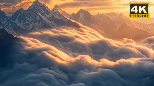 喜马拉雅山风景旅游登山风光视频素材2