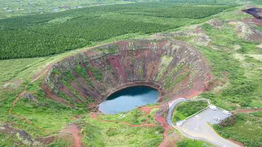 冰岛， Kerid，火山口湖，景观