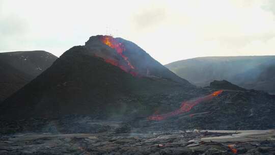 火山，熔岩，冰岛，Fagradalsfj