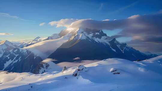 雪山山峰山脉雪景