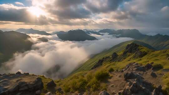 山间云海日出全景