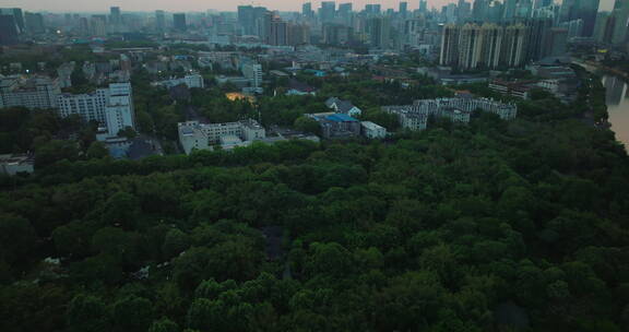 成都望江公园附近航拍城市风景