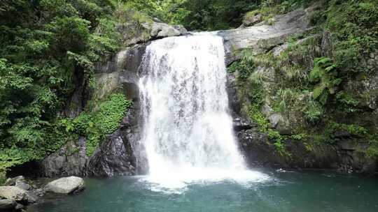 森林瀑布岩石小溪流水