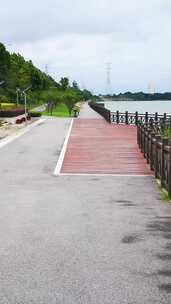 竖版航拍湖南岳阳芭蕉湖风景实拍