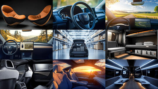 汽车内饰黑科技材料高科技智能座舱7高清在线视频素材下载