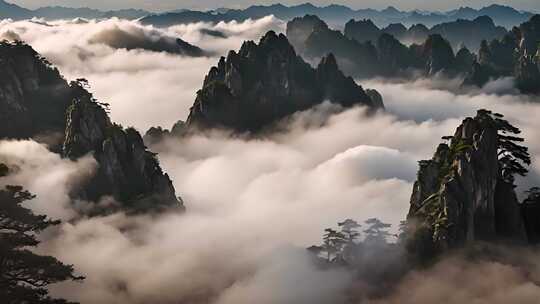 大美中国黄山风景日出云海