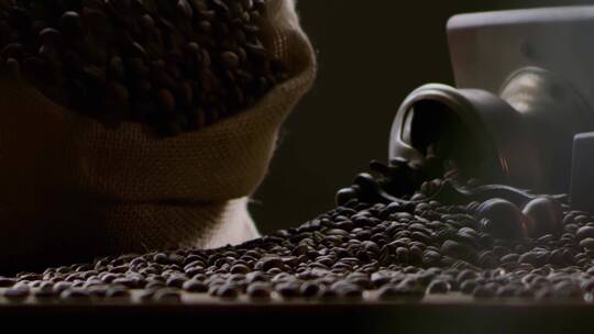 咖啡原材料咖啡豆视频素材模板下载