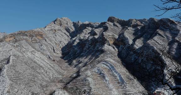 北京雪后山区4K拍摄