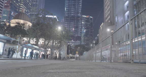 香港中环街景夜景延时