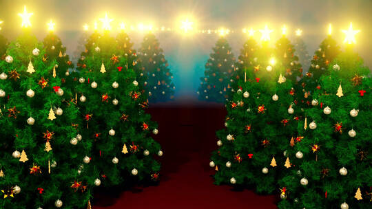 4k多彩装饰圣诞树灯光闪烁庆祝视频元素