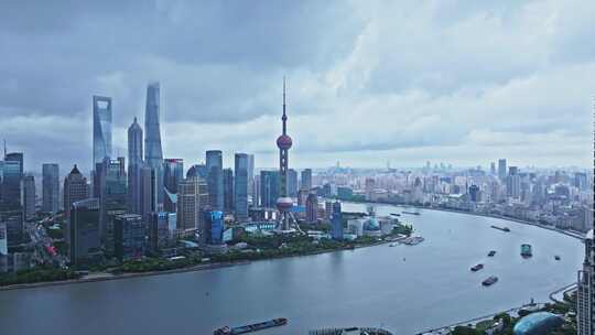 上海台风暴风雨来临前黑云压城航拍