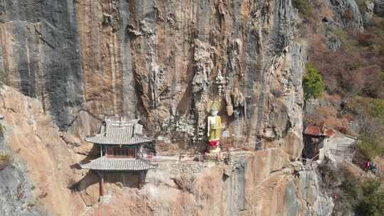 大理宾川观音箐悬空寺航拍