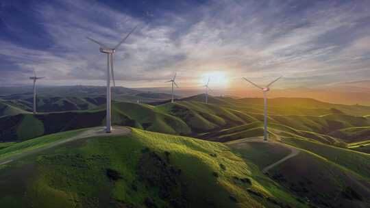 新能源  风力发电 光伏发电 风车