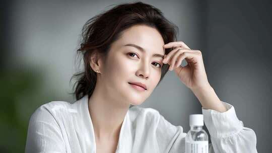 知性优雅女性肌肤护理与健康生活方式