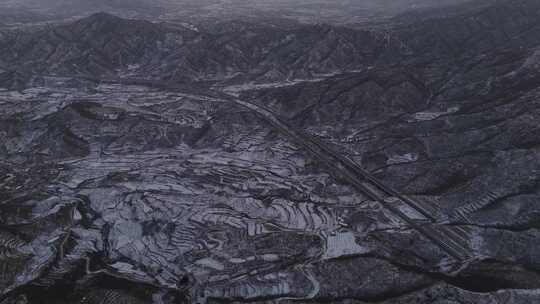 航拍雪景 唯美冬日空镜 立冬 冬至节气