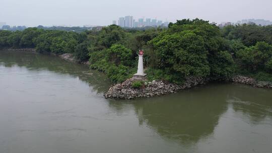 河岸生态景观航拍