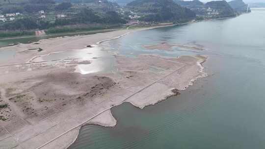 航拍宜昌地标古八景之一·长江江心岛姻收坝