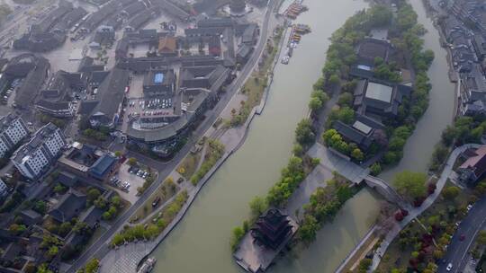 4k 航拍江苏淮安中式园林古建筑景观